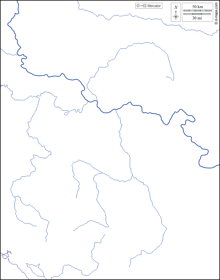 Serbia : d-maps.com: mappa gratuita, mappa muta gratuita, cartina muta gratuita : litorali, idrografia, bianco