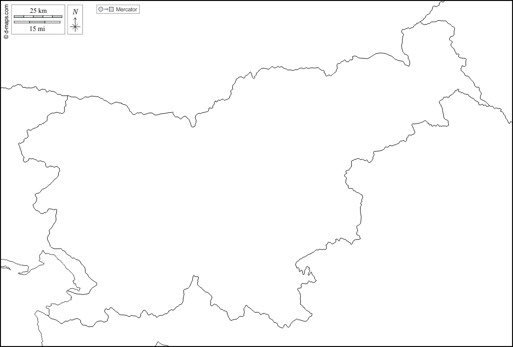 Slovenia : d-maps.com: mappa gratuita, mappa muta gratuita, cartina muta gratuita : frontiere, bianco