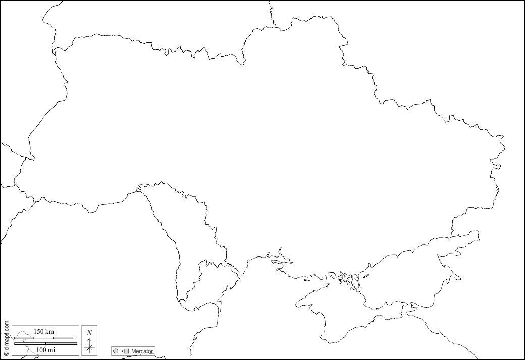Ucraina : d-maps.com: mappa gratuita, mappa muta gratuita, cartina muta gratuita : frontiere